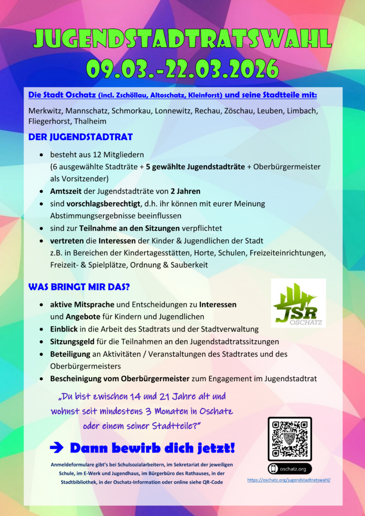 Informationsplakat zur Jugendstadtratswahl 2026